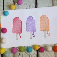 Popsicle Trio  Machine Embroidery Design  - Sketch Stitch